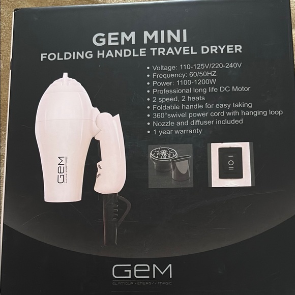 NWOT Folding Travel Hair Dryer - Picture 7 of 9